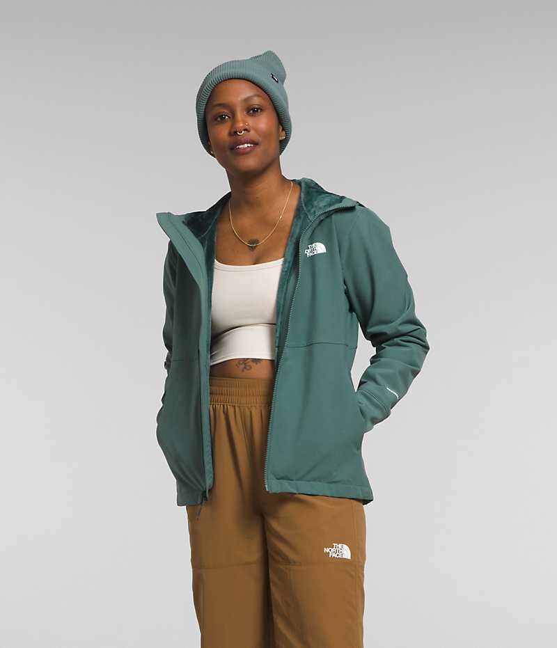 Green The North Face Shelbe Raschel Hoodie Women\'s Softshell Jacket | MALAYSIA YBLRAS