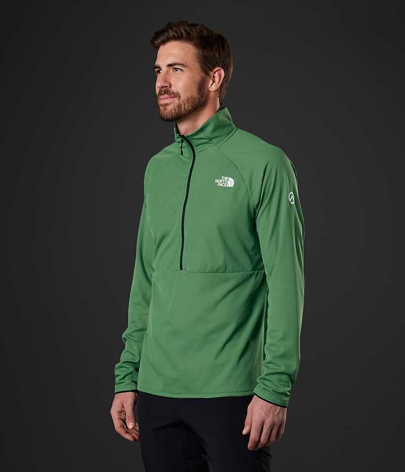 Green The North Face Summit Series FUTUREFLEECE™ LT ½-Zip Men's Pullover | MALAYSIA OCZGLP