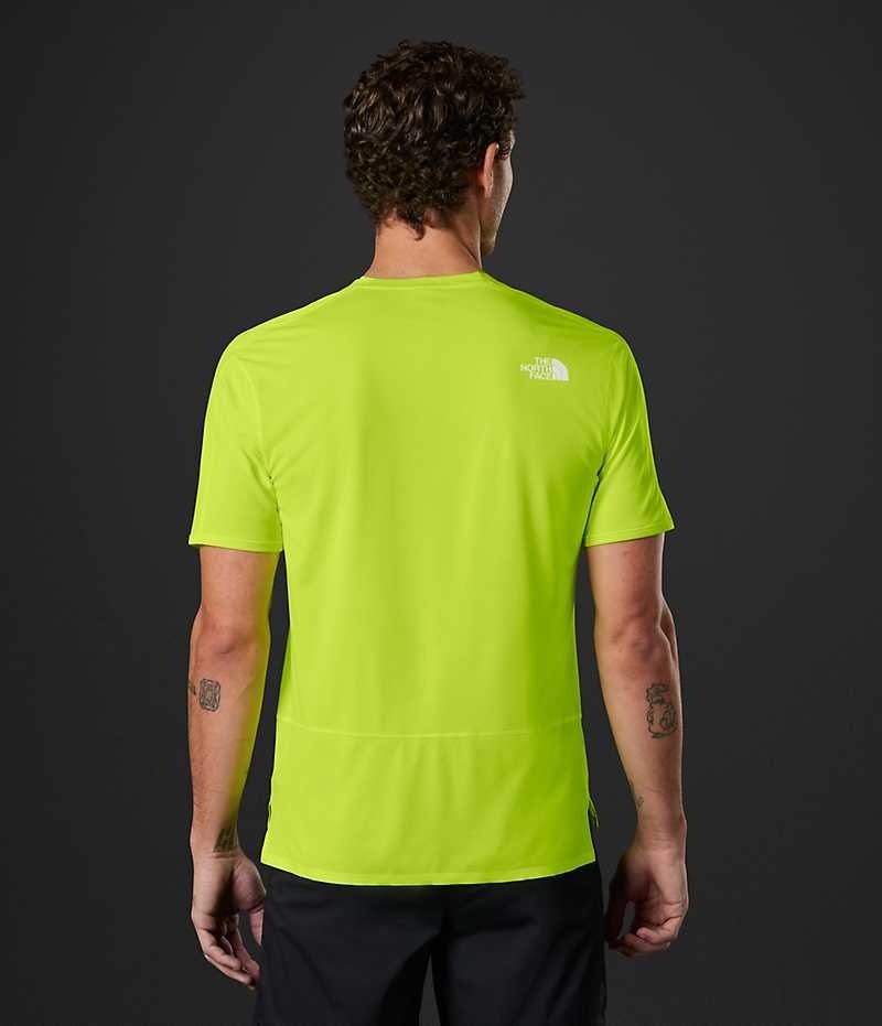 Green The North Face Summit Series High Trail Run Short Sleeve Men's T-Shirt | MALAYSIA SYGECX