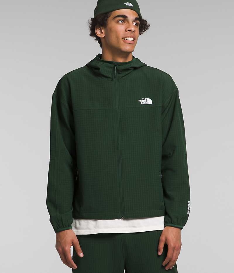 Green The North Face Tekware™ Grid Hoodie Men\'s Fleece Jacket | MALAYSIA BLOQZT