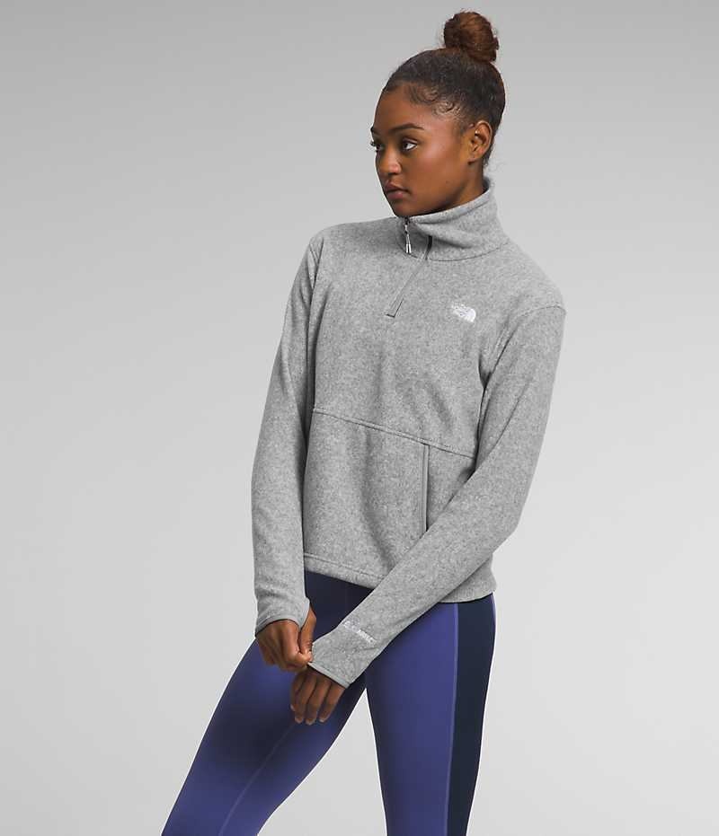 Grey The North Face Alpine Polartec® 100 ¼-Zip Cowl Women's Sweatshirt | MALAYSIA VBITNM