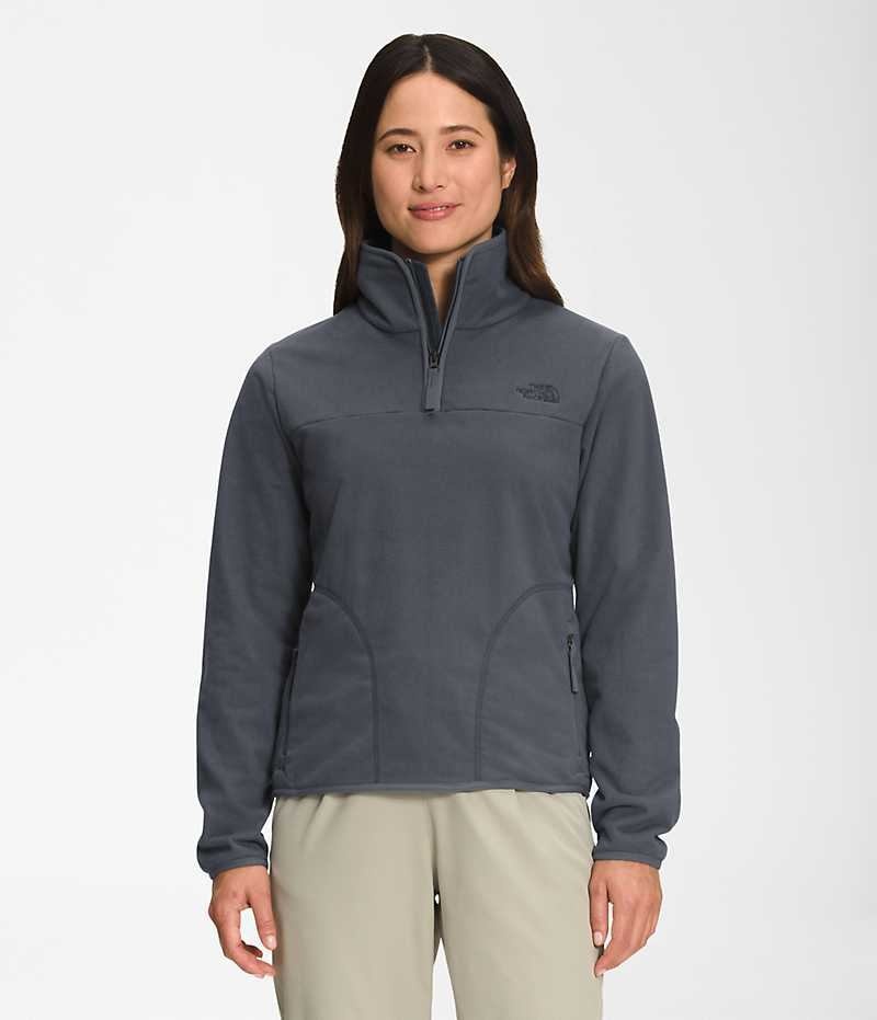 Grey The North Face Polar Osito ¼-Zip Women\'s Sweatshirt | MALAYSIA HQTMGB