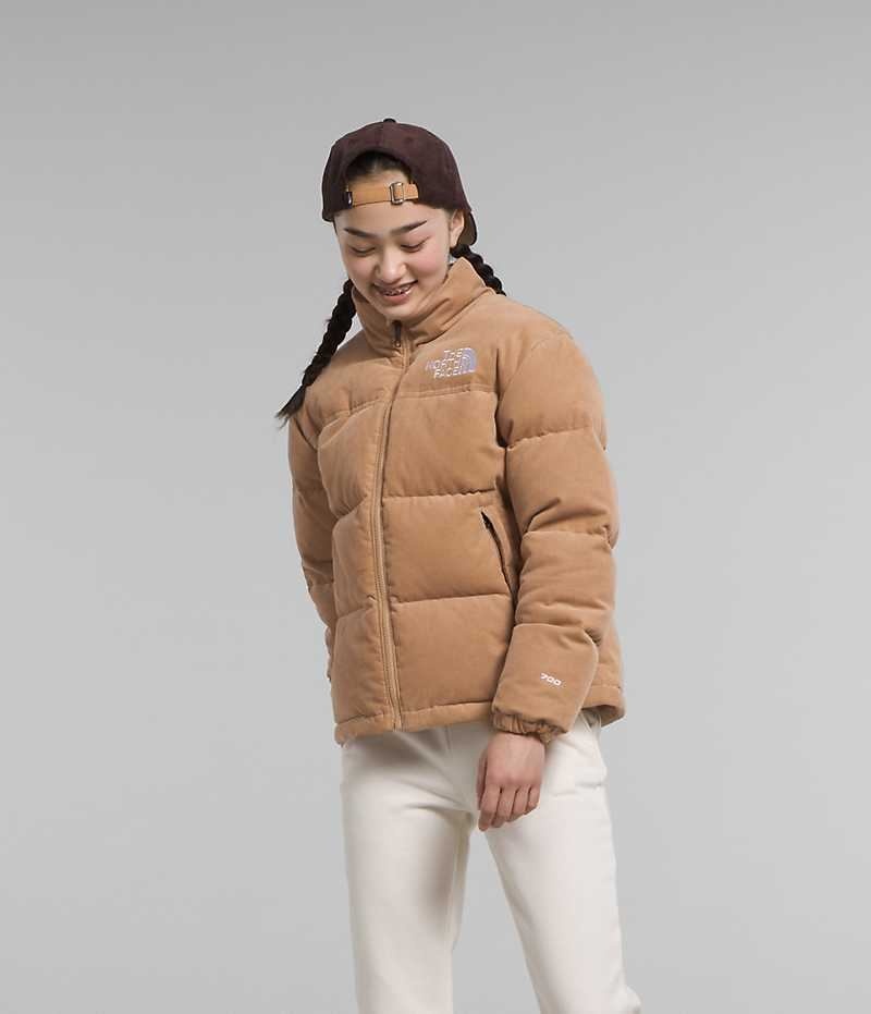 Khaki The North Face 1996 Retro Nuptse Girls\' Puffer Jacket | MALAYSIA XKLPFG