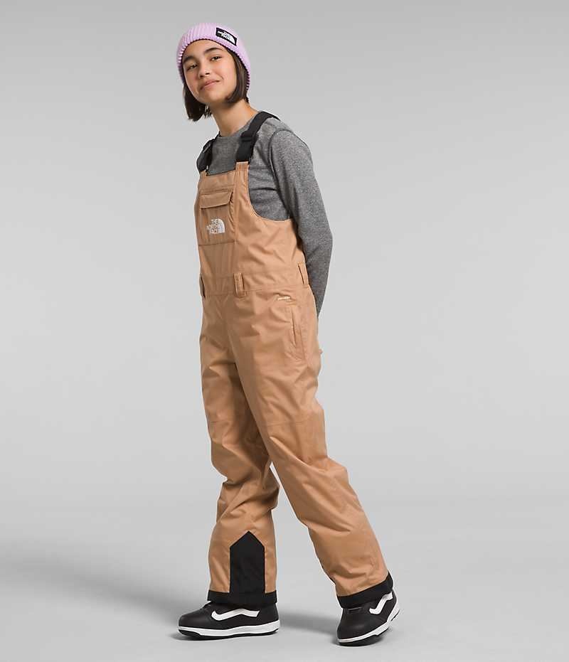 Khaki The North Face Freedom Insulated Girls' Bib Pants | MALAYSIA RYITLC