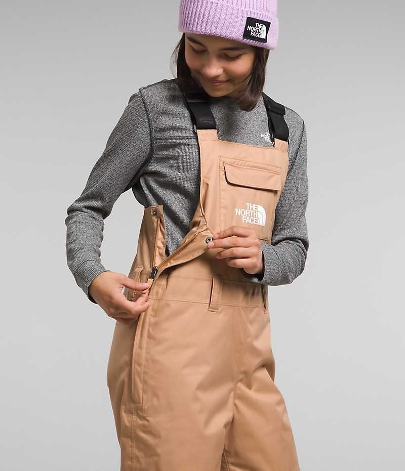 Khaki The North Face Freedom Insulated Girls' Bib Pants | MALAYSIA RYITLC