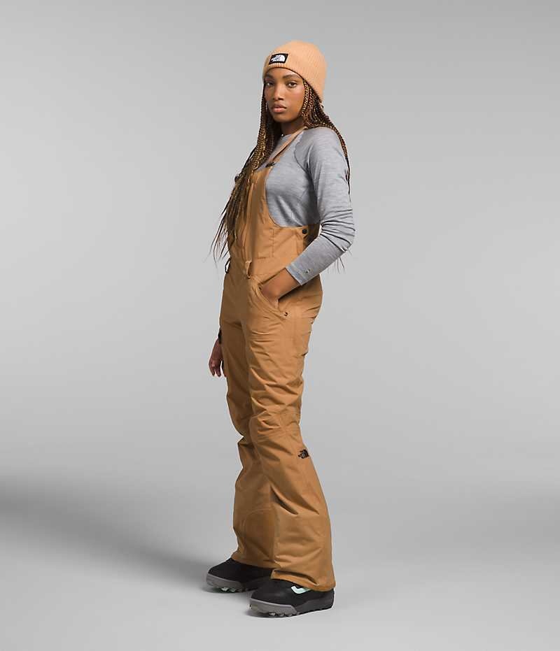 Khaki The North Face Freedom Women's Bib Pants | MALAYSIA UFGMXN