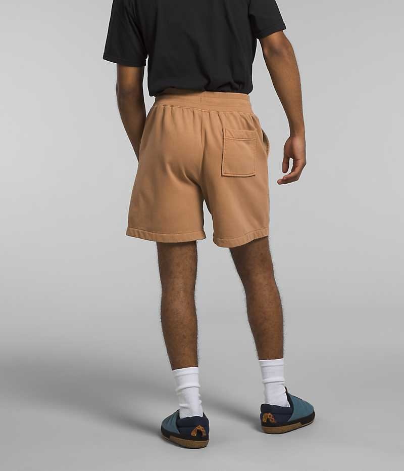 Khaki The North Face Garment Dye Fleece Men's Shorts | MALAYSIA JCLBAX