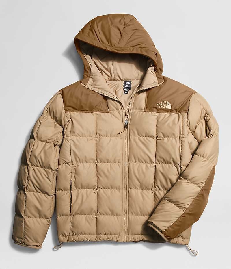 Khaki The North Face Lhotse Reversible Hoodie Men's Puffer Jacket | MALAYSIA IZCUHV