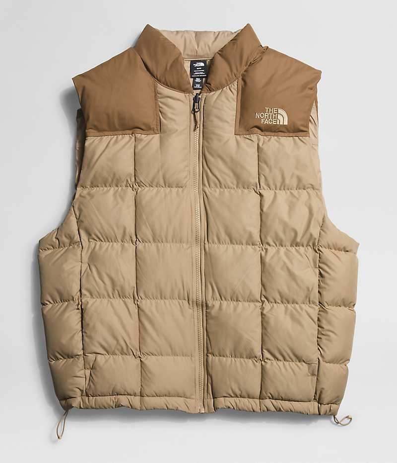 Khaki The North Face Lhotse Reversible Men's Down Vest | MALAYSIA YBMXUL