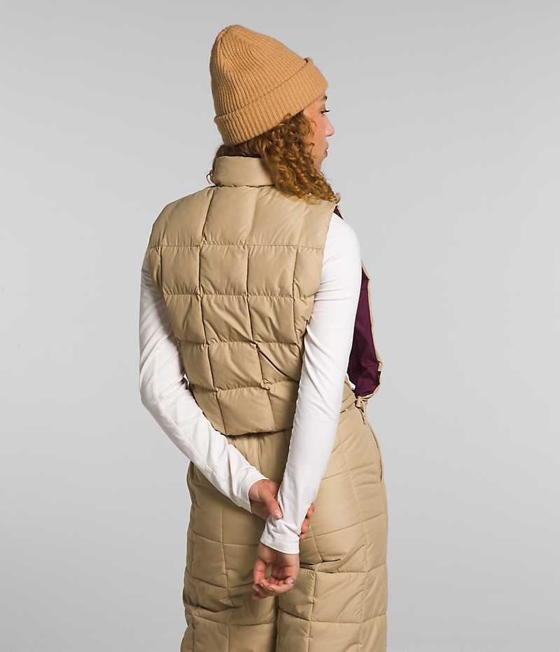 Khaki The North Face Lhotse Reversible Women's Vest | MALAYSIA KGQOAX