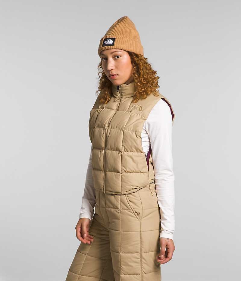 Khaki The North Face Lhotse Reversible Women's Vest | MALAYSIA KGQOAX