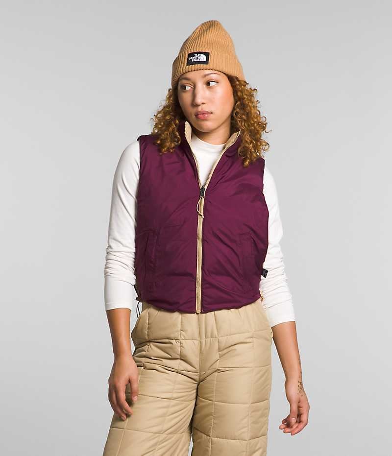 Khaki The North Face Lhotse Reversible Women's Vest | MALAYSIA KGQOAX