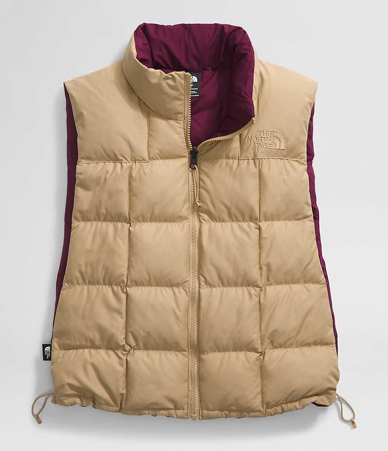 Khaki The North Face Lhotse Reversible Women's Vest | MALAYSIA KGQOAX