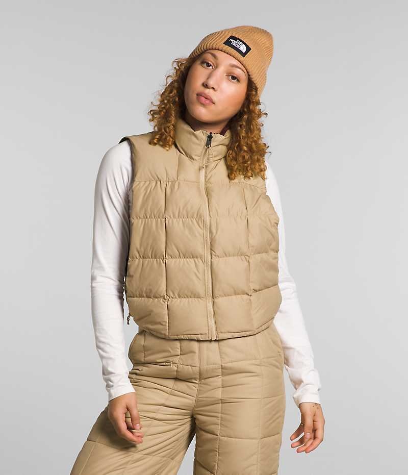 Khaki The North Face Lhotse Reversible Women\'s Vest | MALAYSIA KGQOAX