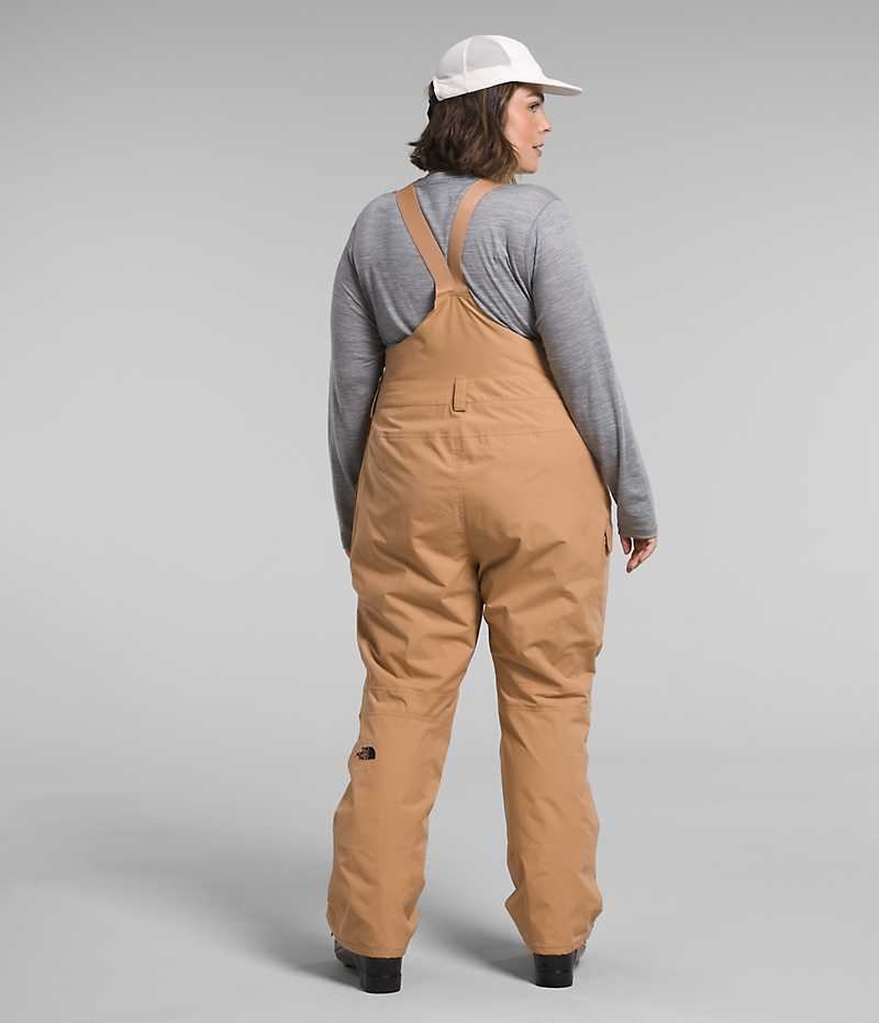 Khaki The North Face Plus Freedom Women's Bib Pants | MALAYSIA AHRKQE