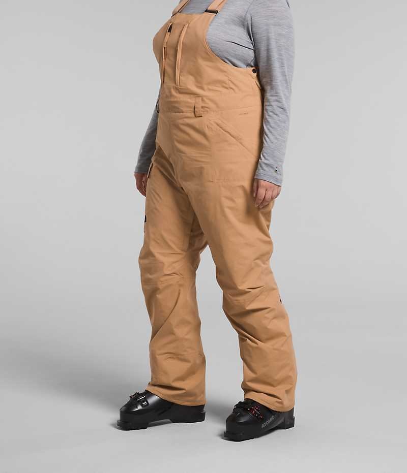 Khaki The North Face Plus Freedom Women's Bib Pants | MALAYSIA AHRKQE