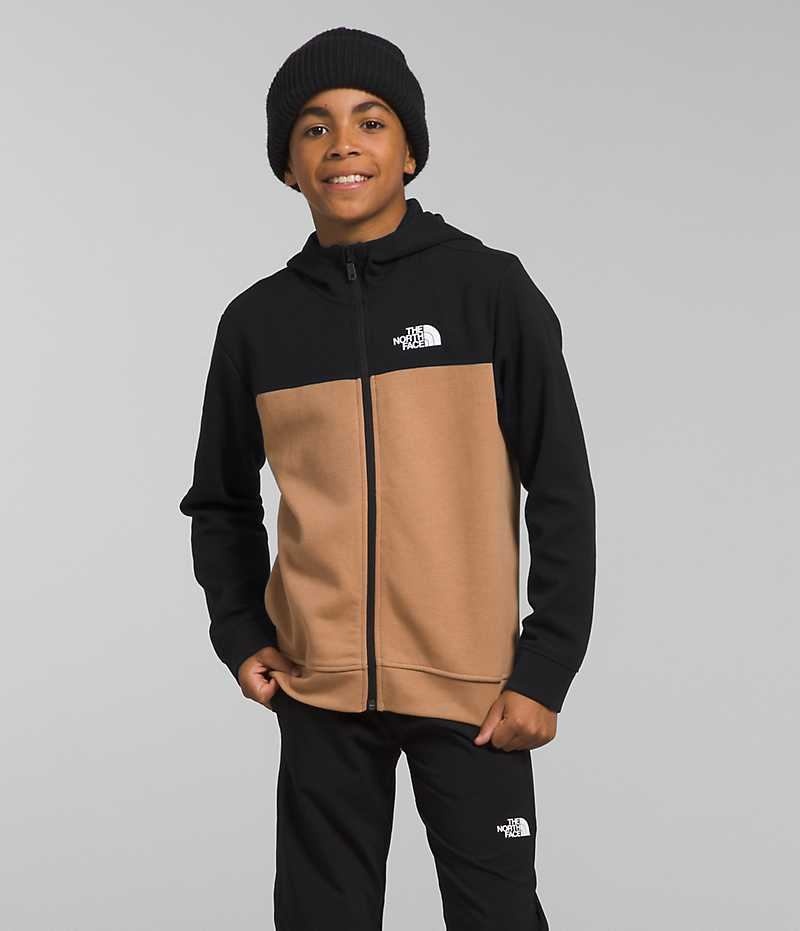 Khaki / Black The North Face TNF™ Tech Full-Zip Hoodie Boys\' Fleece Jacket | MALAYSIA FMVSAU