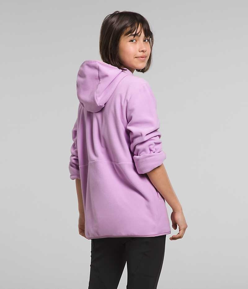 Lavender The North Face Glacier Full-Zip Hooded Girls' Fleece Jacket | MALAYSIA MXUING