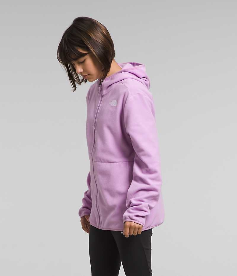 Lavender The North Face Glacier Full-Zip Hooded Girls' Fleece Jacket | MALAYSIA MXUING