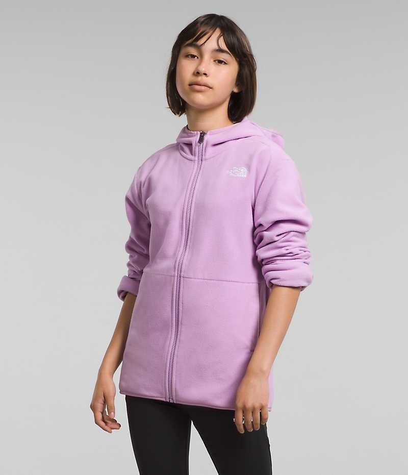 Lavender The North Face Glacier Full-Zip Hooded Girls\' Fleece Jacket | MALAYSIA MXUING