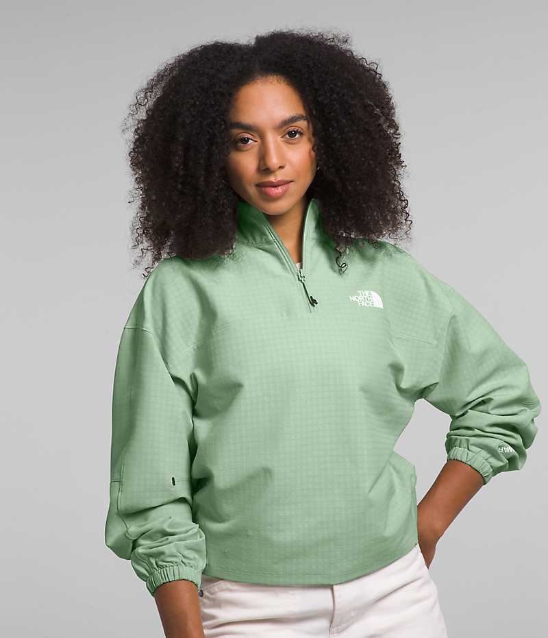 Mint The North Face Tekware™ Grid 1/4 Zip Women\'s Sweatshirt | MALAYSIA UPGQAM