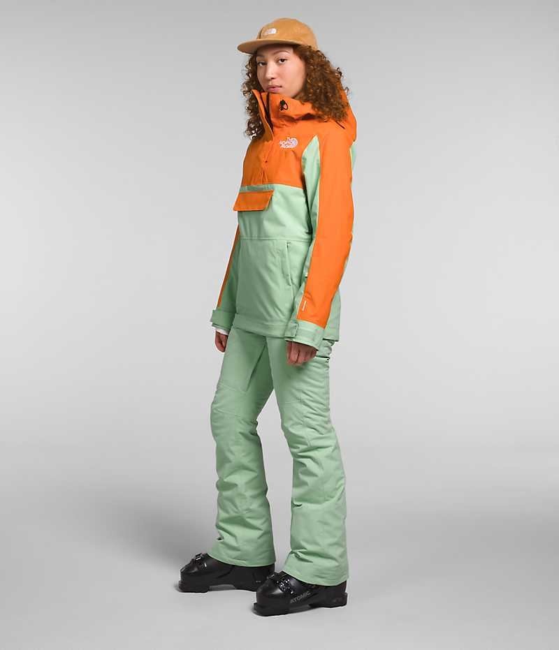 Mint / Orange The North Face Driftview Anorak Women's Insulated Jacket | MALAYSIA WIFPAE