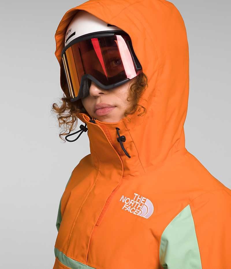 Mint / Orange The North Face Driftview Anorak Women's Insulated Jacket | MALAYSIA WIFPAE