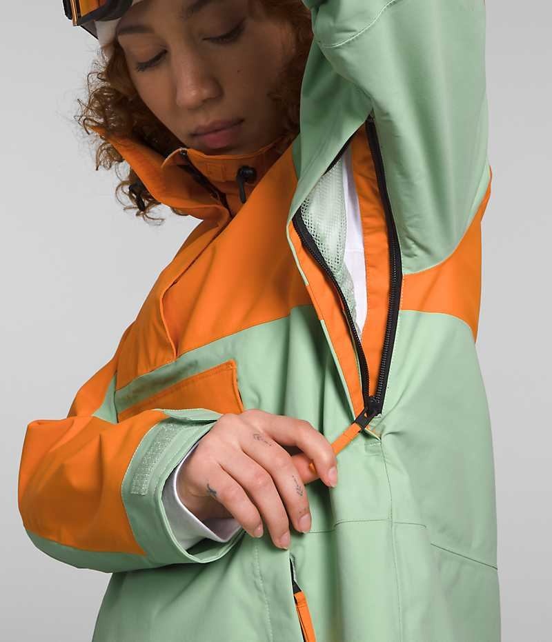 Mint / Orange The North Face Driftview Anorak Women's Insulated Jacket | MALAYSIA WIFPAE