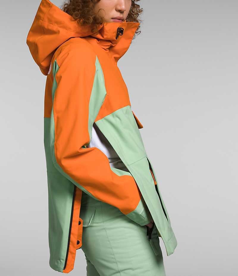 Mint / Orange The North Face Driftview Anorak Women's Insulated Jacket | MALAYSIA WIFPAE