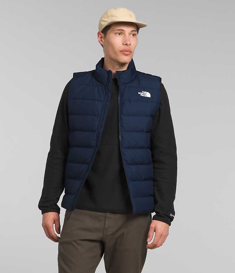 Navy The North Face Aconcagua 3 Men\'s Down Vest | MALAYSIA TAVEZR