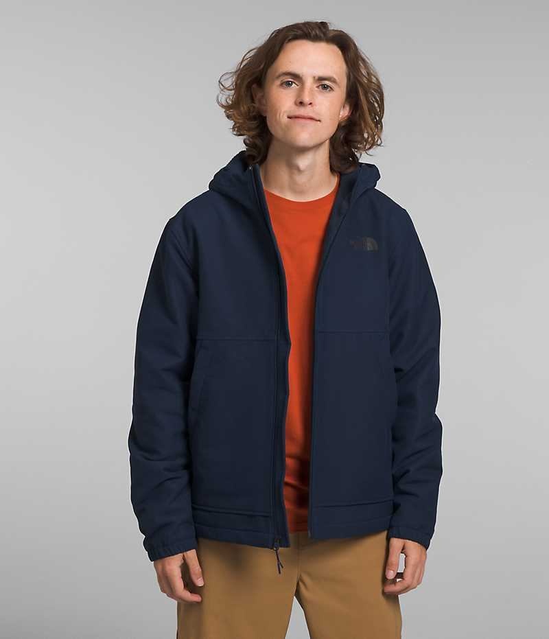 Navy The North Face Camden Thermal Hoodie Men\'s Softshell Jacket | MALAYSIA ISVPUK