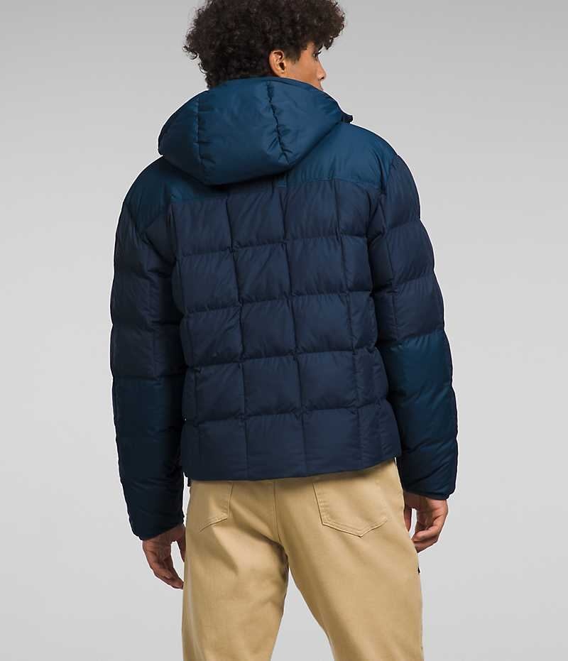 Navy The North Face Lhotse Reversible Hoodie Men's Puffer Jacket | MALAYSIA FIYOCV