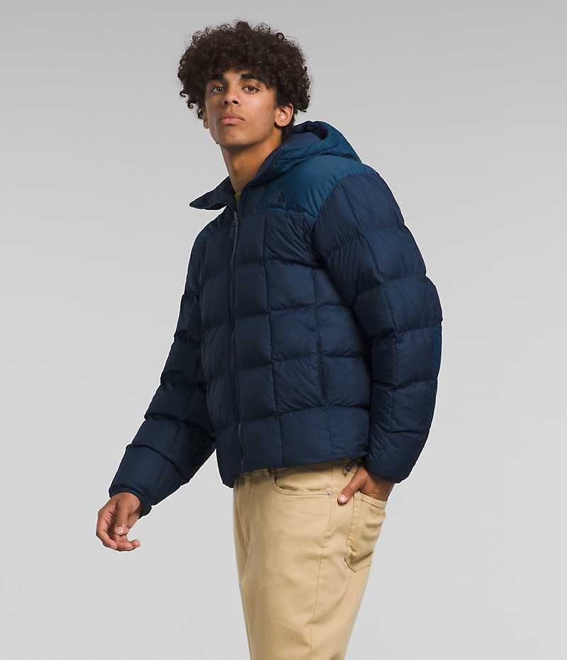 Navy The North Face Lhotse Reversible Hoodie Men's Puffer Jacket | MALAYSIA FIYOCV