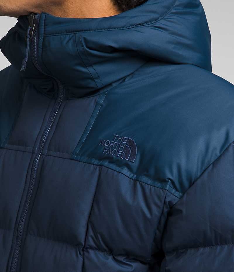 Navy The North Face Lhotse Reversible Hoodie Men's Puffer Jacket | MALAYSIA FIYOCV