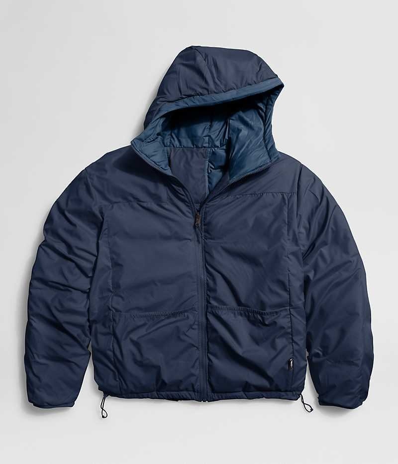 Navy The North Face Lhotse Reversible Hoodie Men's Puffer Jacket | MALAYSIA FIYOCV