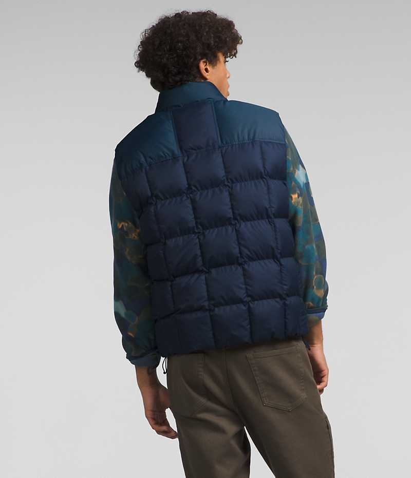 Navy The North Face Lhotse Reversible Men's Down Vest | MALAYSIA HONTBP