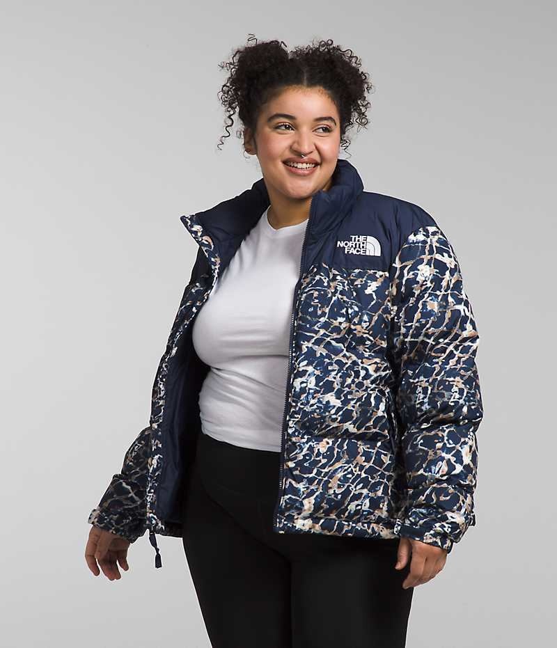 Navy The North Face Plus 1996 Retro Nuptse Women\'s Puffer Jacket | MALAYSIA DVETPY