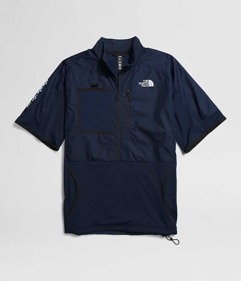 Navy The North Face Trailwear Winter Warm Overshirt Men's T-Shirt | MALAYSIA ISVPJQ