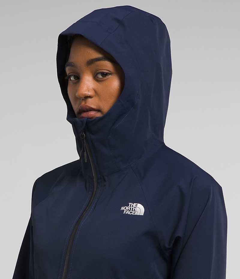 Navy The North Face Valle Vista Stretch Women's Rain Jacket | MALAYSIA COKVNZ