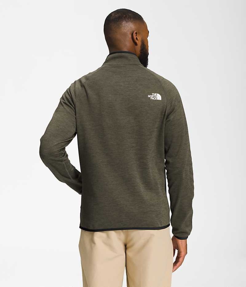 Olive The North Face Canyonlands Full-Zip Men's Fleece Jacket | MALAYSIA AKYTWU