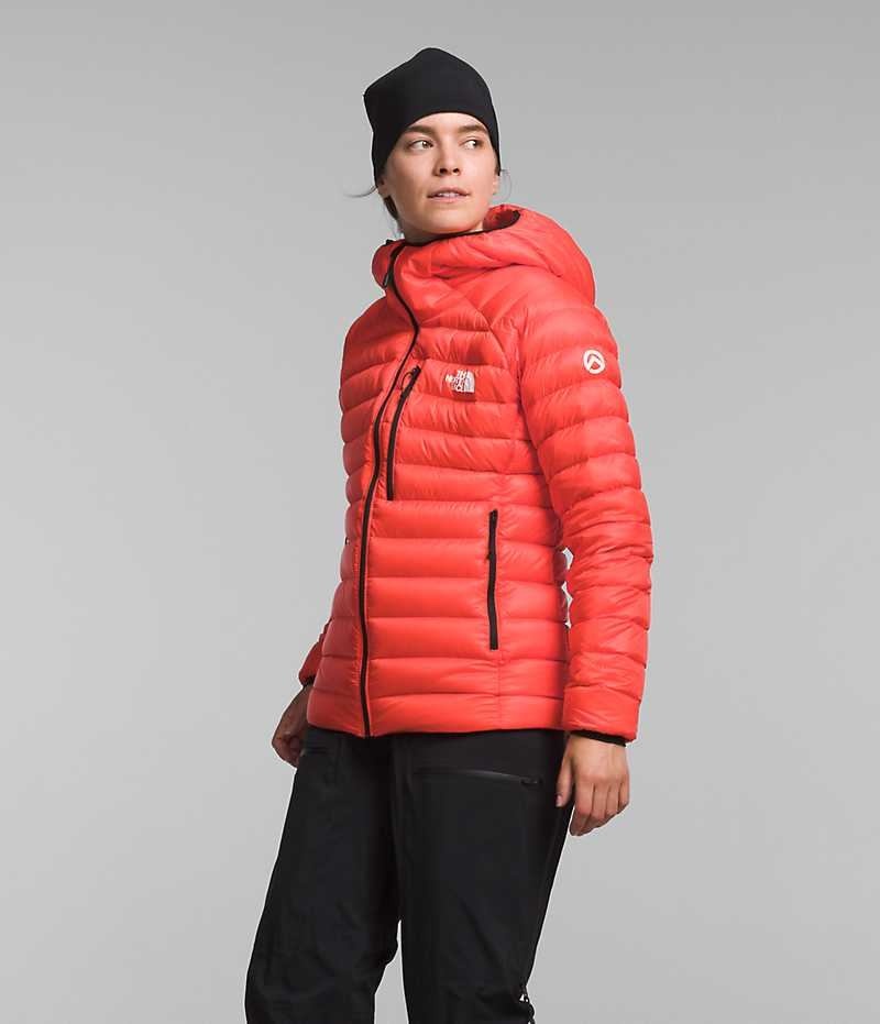 Orange The North Face Summit Series Breithorn Hoodie Women's Puffer Jacket | MALAYSIA ICQWGP