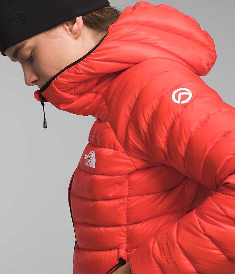 Orange The North Face Summit Series Breithorn Hoodie Women's Puffer Jacket | MALAYSIA ICQWGP