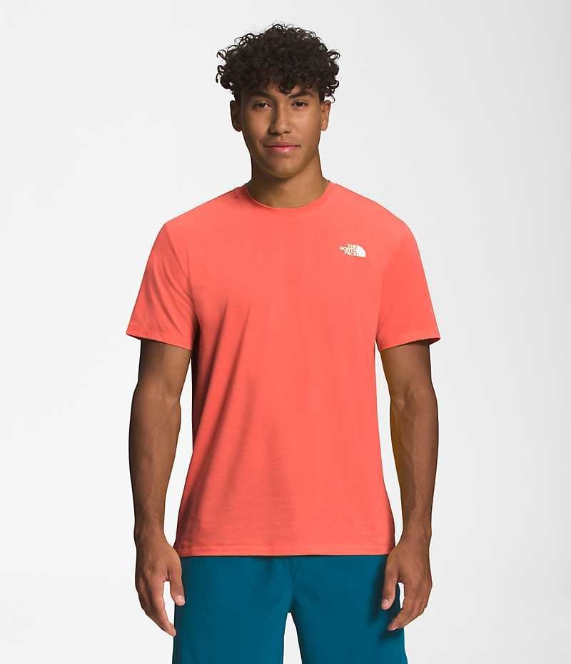 Orange The North Face Wander Short Sleeve Men\'s T-Shirt | MALAYSIA ECNMBV