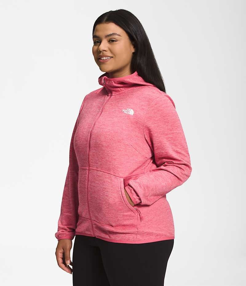 Pink The North Face Plus Canyonlands Hoodie Women's Fleece Jacket | MALAYSIA FUVGWC