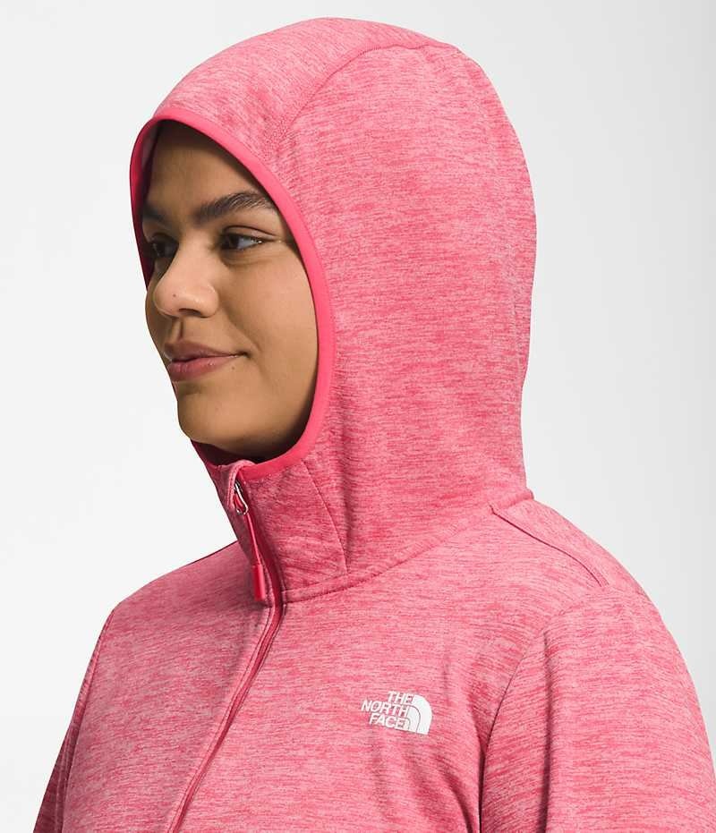 Pink The North Face Plus Canyonlands Hoodie Women's Fleece Jacket | MALAYSIA FUVGWC