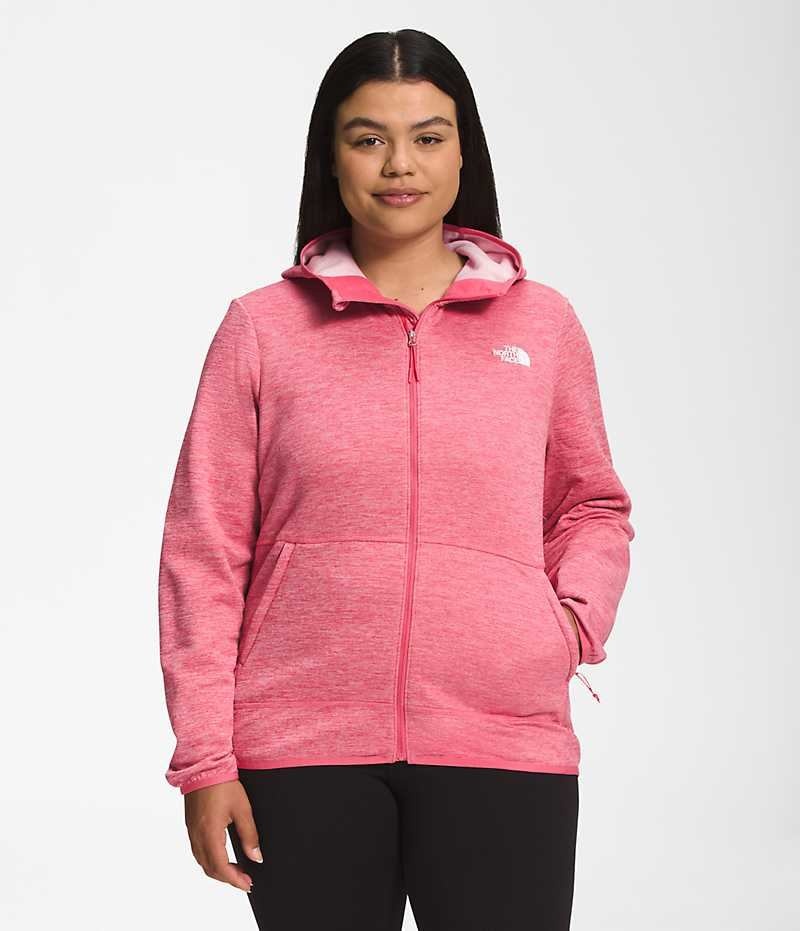 Pink The North Face Plus Canyonlands Hoodie Women\'s Fleece Jacket | MALAYSIA FUVGWC