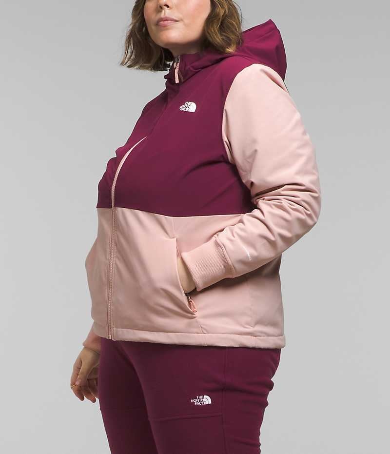 Pink The North Face Plus Shelbe Raschel Hoodie Women's Softshell Jacket | MALAYSIA RCFINZ