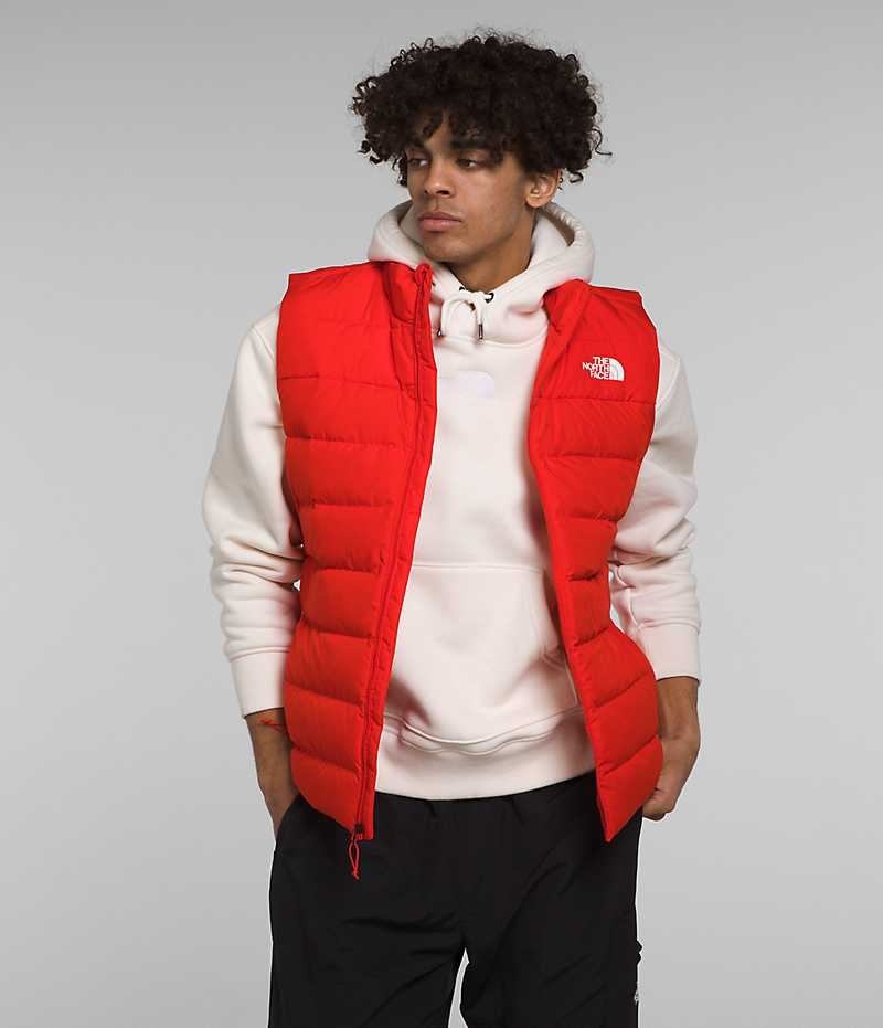 Red The North Face Aconcagua 3 Men\'s Down Vest | MALAYSIA KENCPR