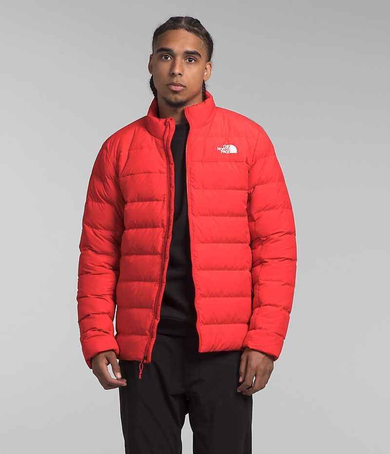 Red The North Face Aconcagua 3 Men\'s Puffer Jacket | MALAYSIA QHOBIN