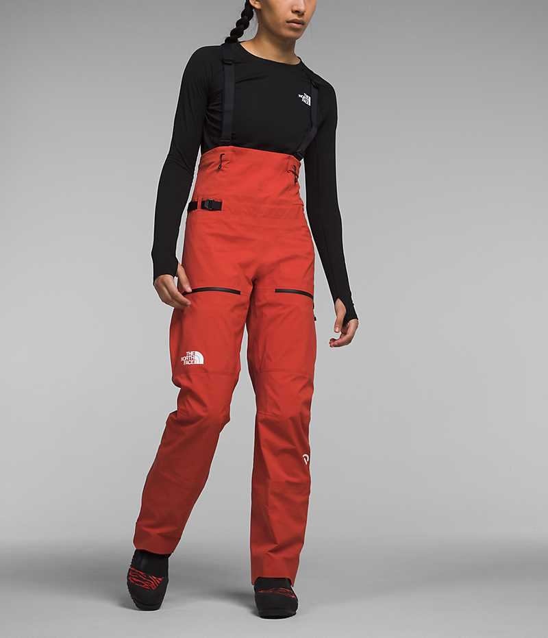 Red The North Face Summit Series Pumori GTX Pro Women\'s Bib Pants | MALAYSIA HMKFPR